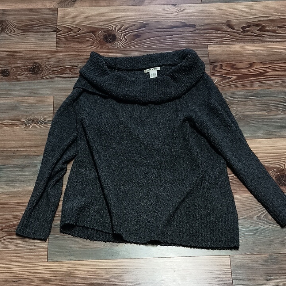 Orvis Women's Light Grey 🩶 Cowl Neck Sweater Size Large